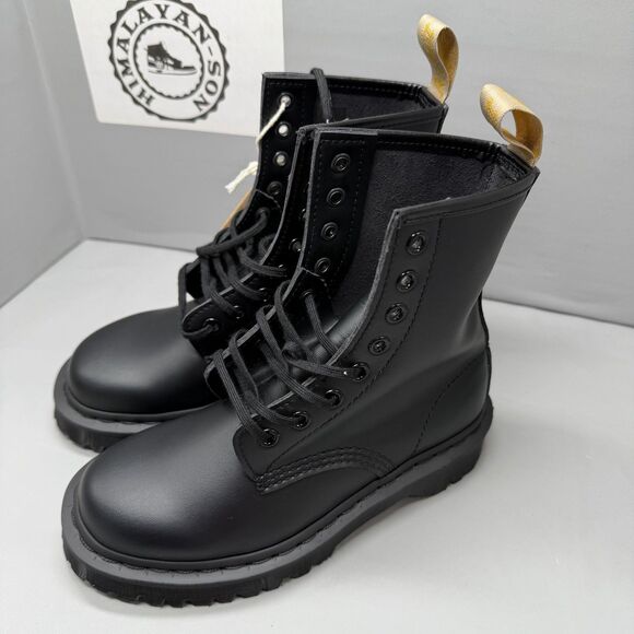 Dr. Martens 27032 Women Mono Vegan Leather Combat Boots Black Lace Up Size 5 NEW - Picture 11 of 11
